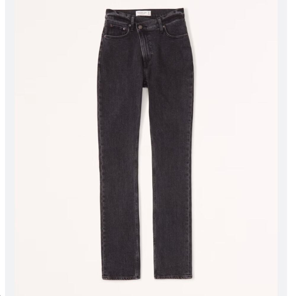 Abercrombie Black 90’s Slim Straight Ultra High Rise Jeans